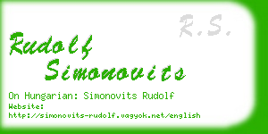 rudolf simonovits business card